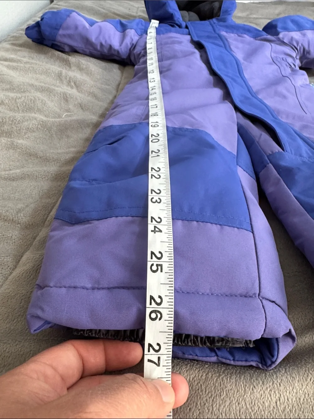NWT Pulse kids unisex Purple and Royal Blue Kids Hooded Winter Snowsuit Sz 12 M